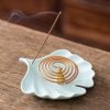 Bodhi Leaves Ginkgo Leaves Ceramic Stick Incense Holder