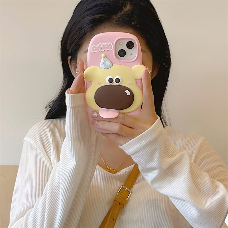 3D Cartoon Dog Silicone Phone Case for Apple iPhone Model