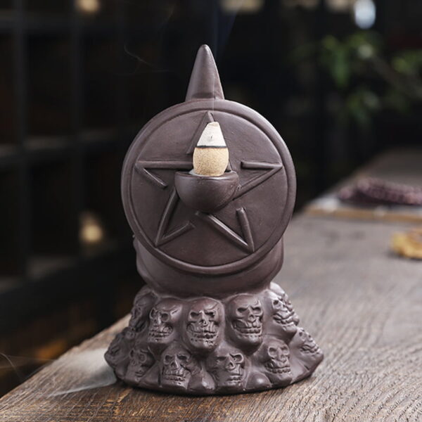 Wizard Skull Coffee Ceramic Incense Fountain Smoke Waterfall