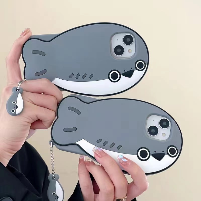 Cute Gray Seal Silicone Phone Case for Apple iPhone Model