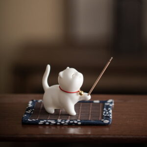 Cute Cat Ceramic Incense Stick Holder Burner
