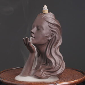 Beautiful Lady Sculpture Ceramic Waterfall Backflow Incense Burner Holder Beautiful Lady Sculpture Ceramic Waterfall Backflow Incense Burner Holder