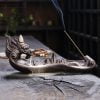 Chinese Dragon Hill Scroll Ceramic Stick Backflow Incense Holder