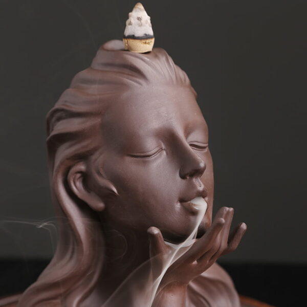O1CN01h7RYG61kW4JS63rT6_!!2551464690-0-cib Beautiful Lady Sculpture Ceramic Waterfall Backflow Incense Burner Holder