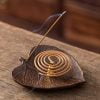 Bodhi Leaves Ginkgo Leaves Ceramic Stick Incense Holder