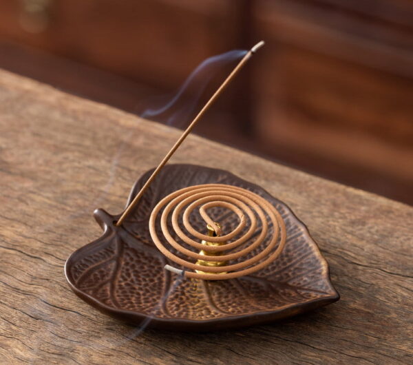 Bodhi Leaves Ginkgo Leaves Ceramic Stick Incense Holder Bodhi Leaves Ginkgo Leaves Ceramic Stick Incense Holder