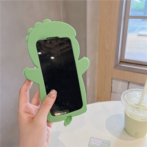 Cute 3D Green Dinosaur Silicone Phone Case for Apple iPhone