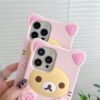 Cute Pink Bear Silicone Phone Cover for Apple iPhone Model