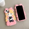 Cute Girl Silicone Cell Phone Case for Apple iPhone Models