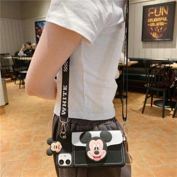 Disney Mickey Mouse Minnie TPU Phone Case With Card Slot for Apple iPhone Models