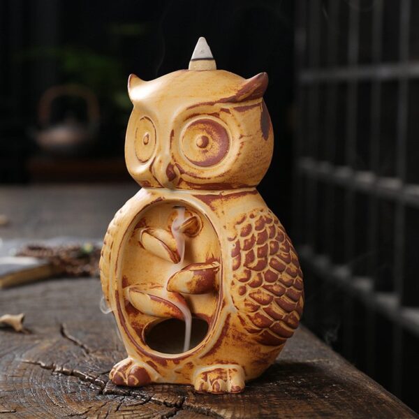 Cute Owl Ceramic Unique Backflow Incense Burner
