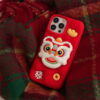 Cute Cartoon Lion Silicone Phone Cover With Bracket for Apple iPhone Models
