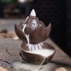 Retro Lotus Bud Ceramic Fountain Waterfall Incense Holder