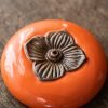 Flat Persimmon Ceramic Incense Stick Holder