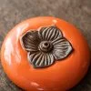 Flat Persimmon Ceramic Incense Stick Holder