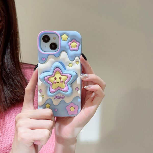 Cute Star Stand Silicone Phone Cover for Apple iPhone Models