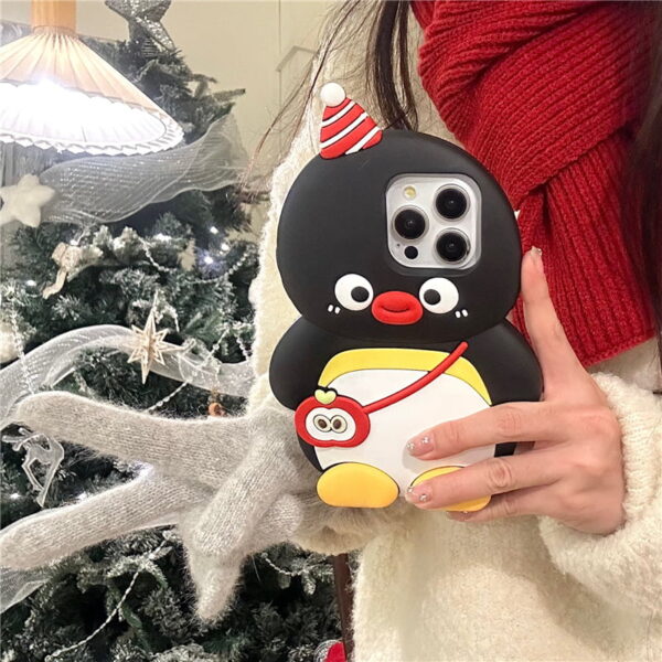 3D Cartoon Penguin Silicone Phone Case for Apple iPhone Model