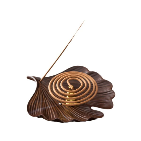 O1CN01knw7Vu1Trjh8JTyur_!!2210056952436-0-cib Bodhi Leaf Ginkgo Leaf Ceramic Stick Incense Holder