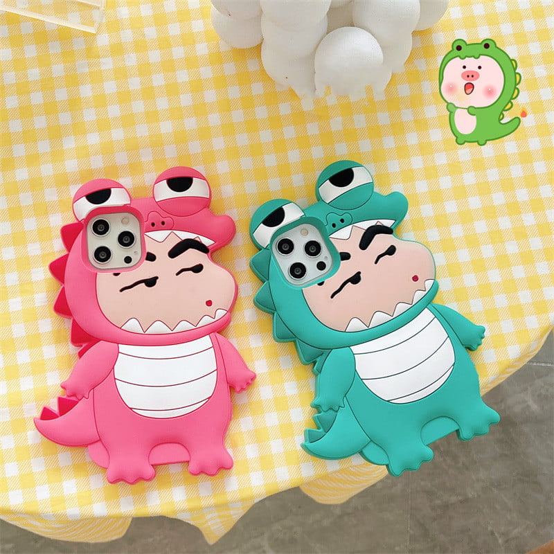 Dinosaur Crayon Shin-chan Silicone Phone Cover for Apple iPhone Models