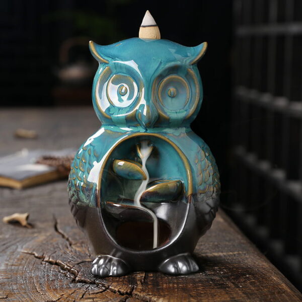 Cute Owl Ceramic Unique Backflow Incense Burner