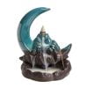 Crescent Moon Ceramic Reverse Smoke Incense Burner With LED Light - Image 5
