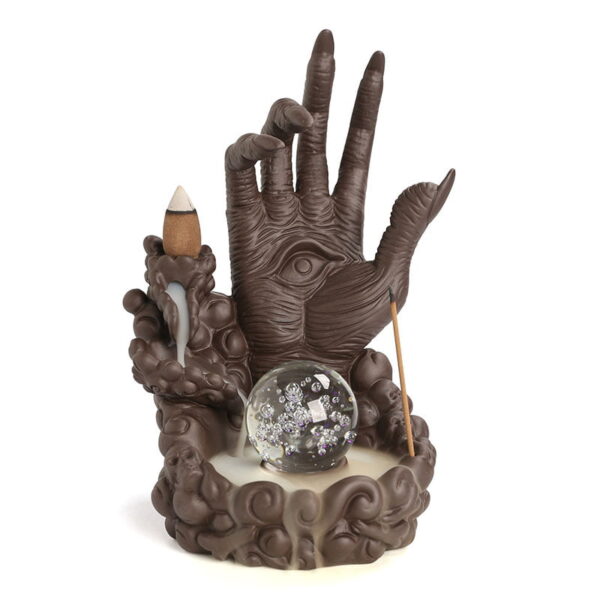 Halloween Ghost Hand Devil Eye Purple Sand Backflow Incense Holder