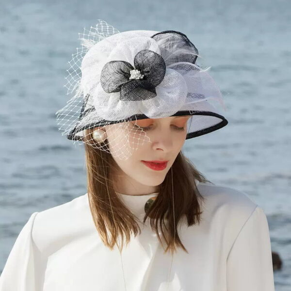 Women Cloche Hat Top Hat British Style Hat Linen Hat