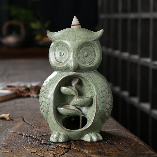 Cute Owl Ceramic Unique Backflow Incense Burner