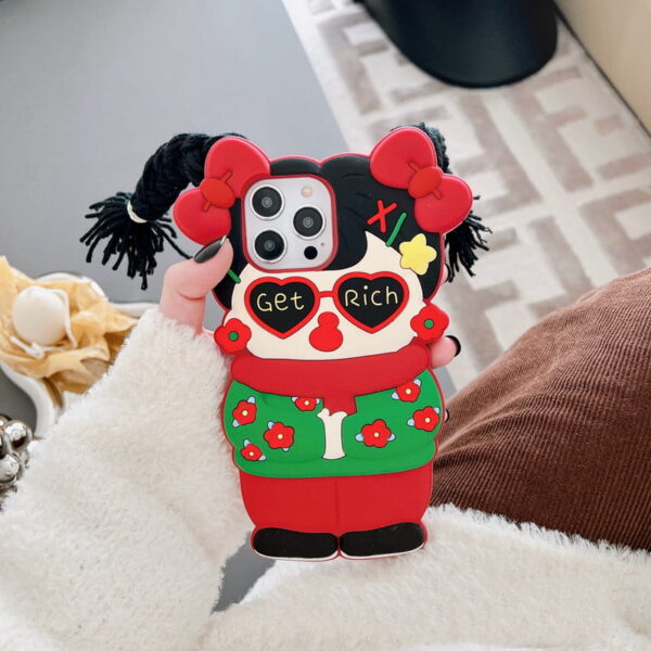 Get Rich Braid Girl Silicone Phone Case for Apple iPhone Models
