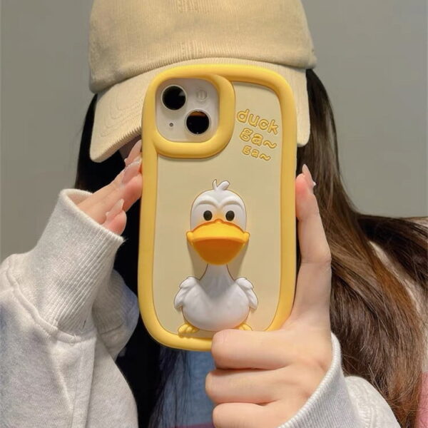 Funny 3D Cartoon Duck Silicone Phone Case for Apple iPhone Model