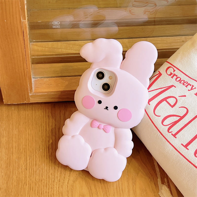 Cartoon Cute Rabbit Silicone Phone Shell for Apple iPhone Models