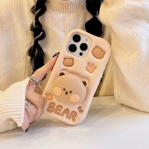 O1CN01oSzMbk1l9uuh57ttA_!!2211664104777-0-cib Cute 3D Bear Stand TPU Phone Case for Apple iPhone Models