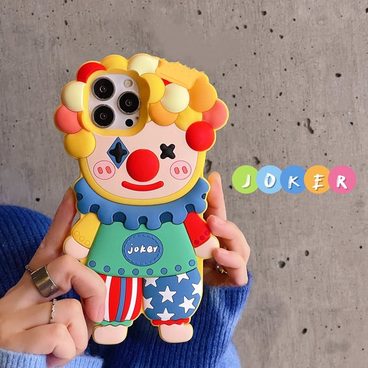 3D Funny Clown Silicone Phone Case for Apple iPhone Models
