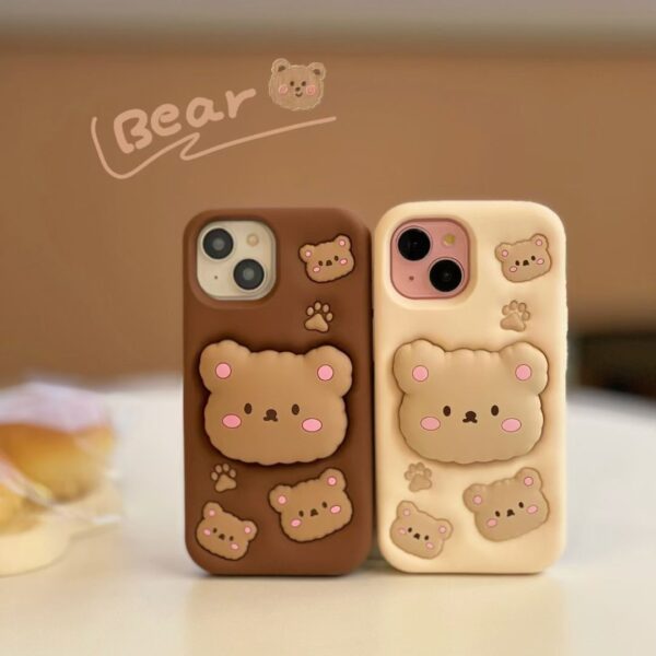 O1CN01pJXhjY2Eon7duIDxX_!!2568558792-0-cib Cute Bear Stand Silicone Phone Shell for Apple iPhone Models