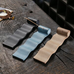 Wave Scroll Ceramic Incense Stick Holder Wave Scroll Ceramic Incense Stick Holder