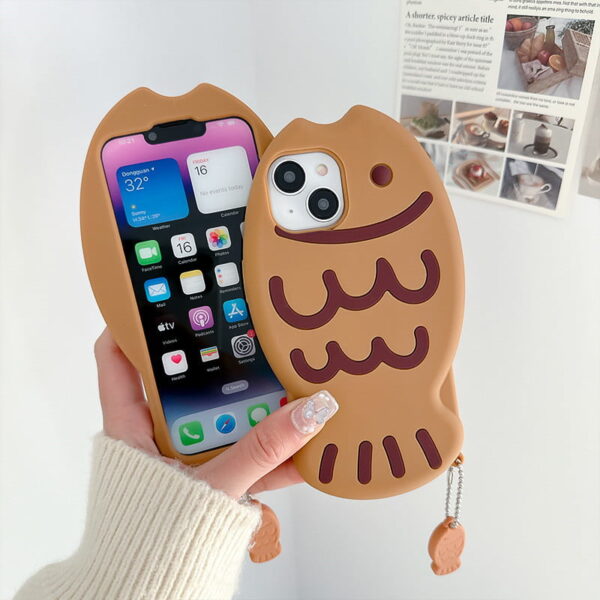 Brown Taiyaki Silicone Phone Shell for Apple iPhone Models
