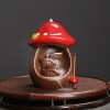 Red Mushroom Ceramic Back Burning Incense Burner