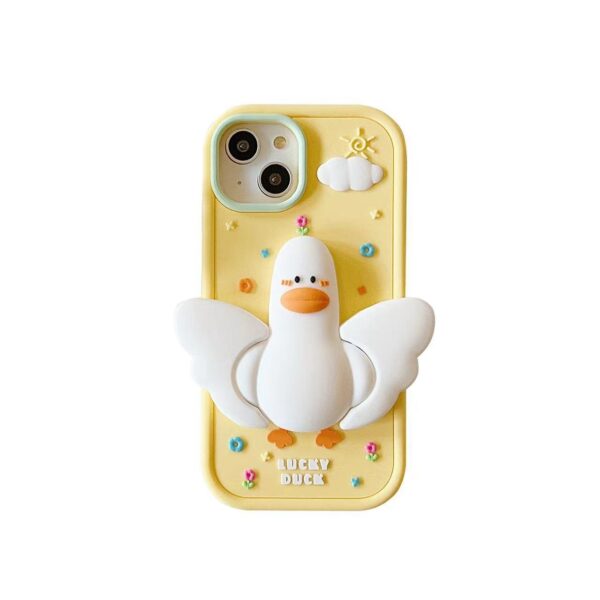 O1CN01qGgCV02EnsI2Tslfo_!!2209968898790-0-cib 3D Lucky Duck Silicone Phone Shell for Apple iPhone Models