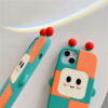 Stitching Color Silicone Robot Phone Shell for Apple iPhone Models
