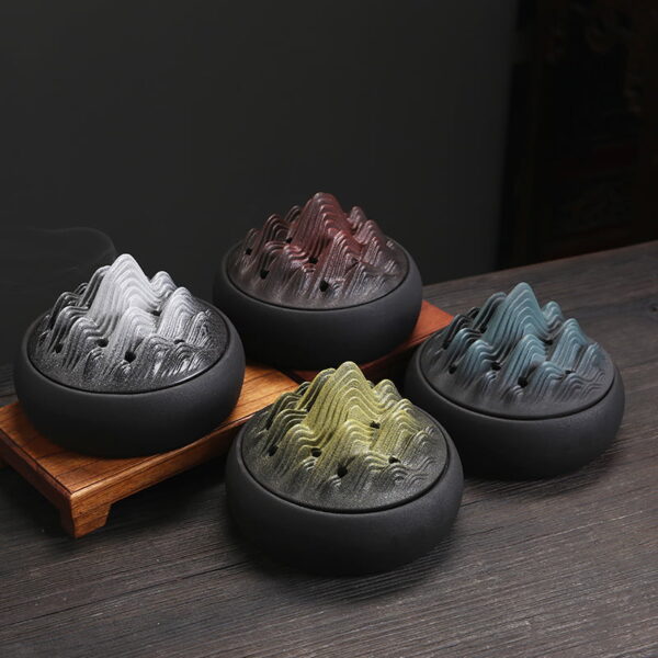 Ceramic Mountain Hill Coil Incense Holder