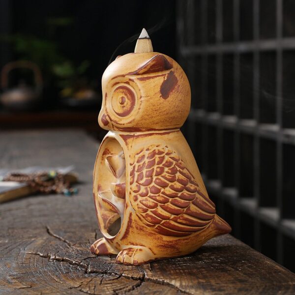 Cute Owl Ceramic Unique Backflow Incense Burner