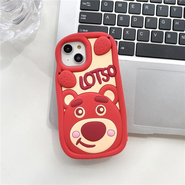 O1CN01rRs3wp21zhRoM1dcs_!!3820417056-0-cib Cute Strawberry Bear Silicone Phone Shell for Apple iPhone Models