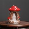 Red Mushroom Ceramic Back Burning Incense Burner