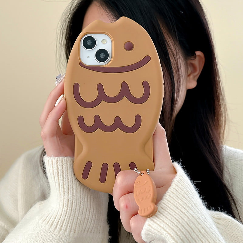 Brown Taiyaki Silicone Phone Shell for Apple iPhone Models