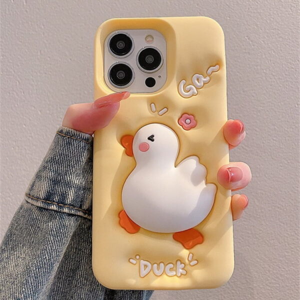 Cute Cartoon Duck Silicone Mobile Phone Cover for Apple iPhone Models