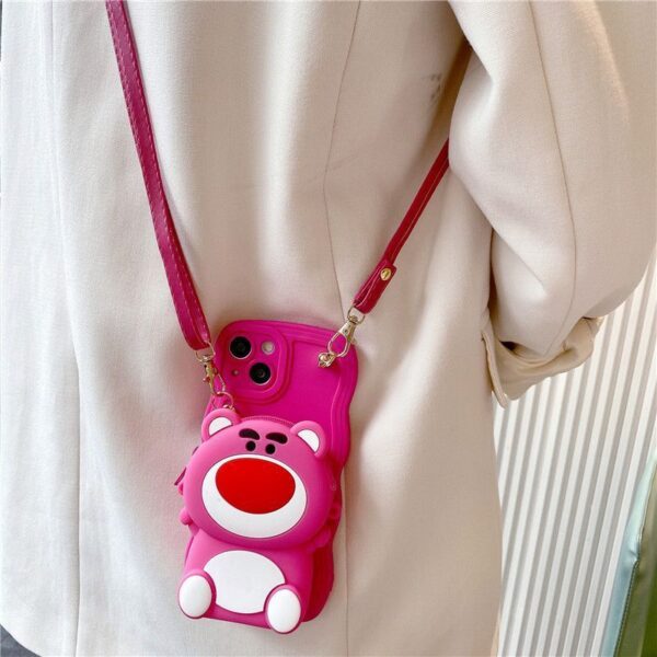 O1CN01sPhooU1ytLAofnVYk_!!2212913866636-0-cib Cartoon Bear Silicone Phone Shell With Small Purse for Apple iPhone Model