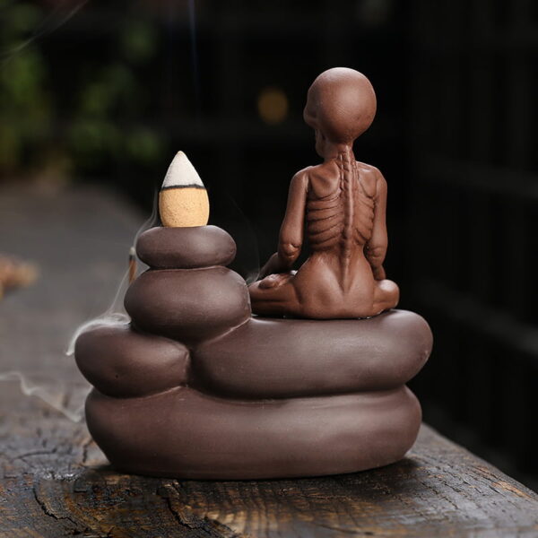 Halloween Yoga Skeleton Ceramic Backflow Incense Holder