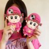 Cute Pink Girl Silicone Phone Shell for Apple iPhone Models