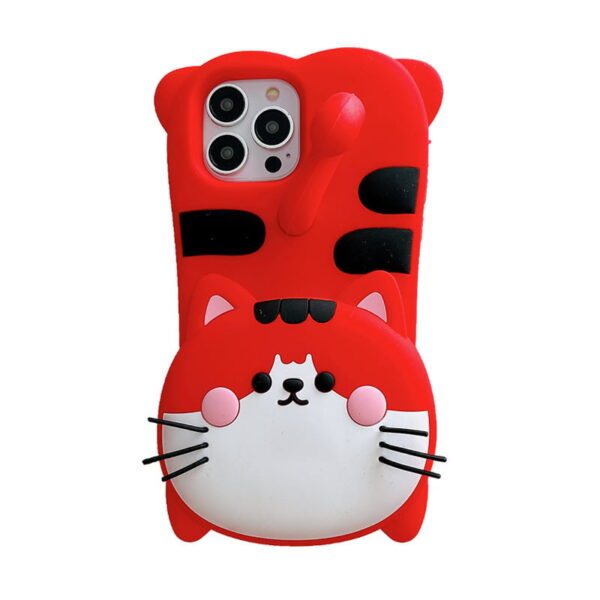 3D Cute Cat Silicone Phone Cover for Apple iPhone Model