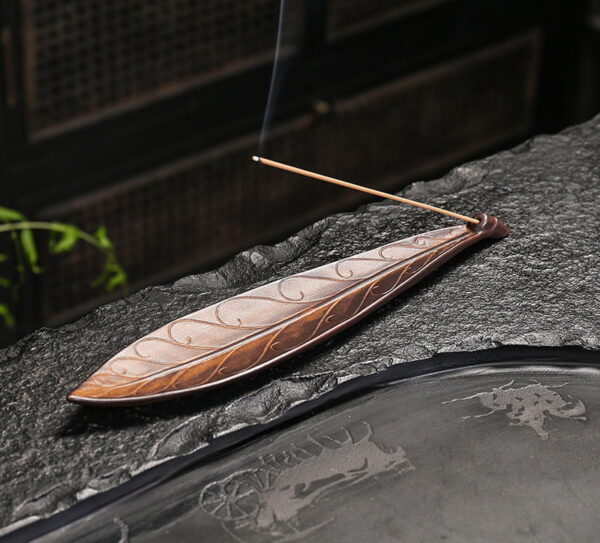 Retro Leaf Ceramic Incense Stick Holder